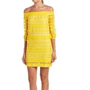 NWT Trina by Trina Turk yellow lace dress S